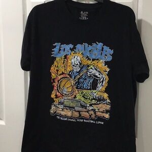 Black Short Sleeve Tee with Vibrant Graphic Design